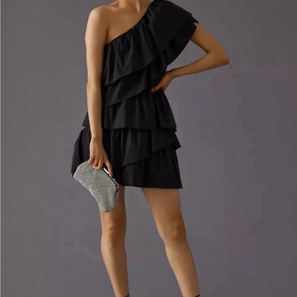 Endless Rose Black One-Shoulder Cocktail Dress
